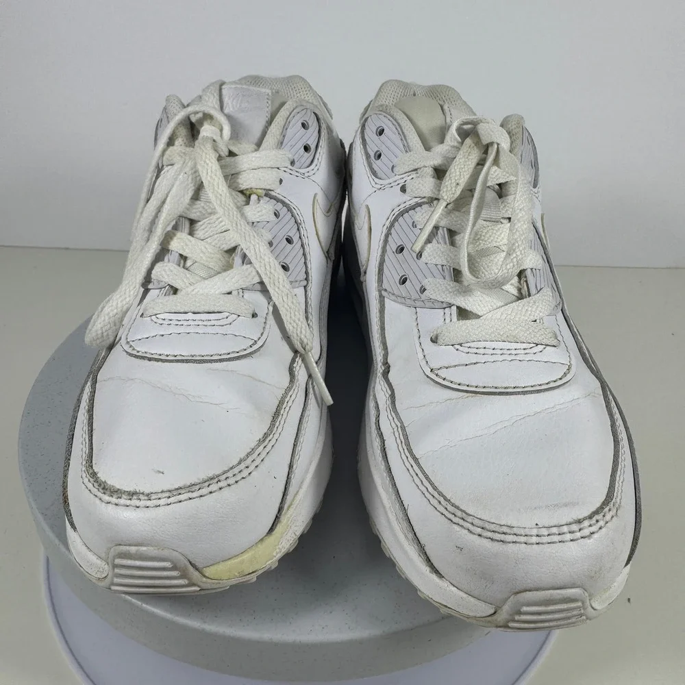 Nike‎ Boys Sneakers Air Max 90 Leather Cushioned Streetwear White US 5.5Y